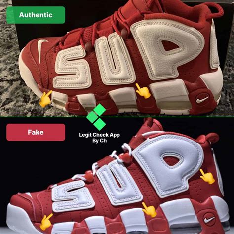 nike x supreme uptempo real vs fake|real supreme box logo.